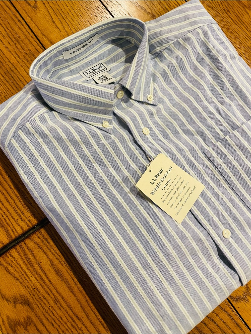 NWT L.L.Bean Wrinkle Resistant Classic Oxford Cloth LS Shirt, 16 1/2–34